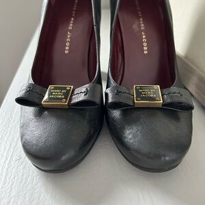 Marc by Marc Jacobs Black Heels with Gold Accents